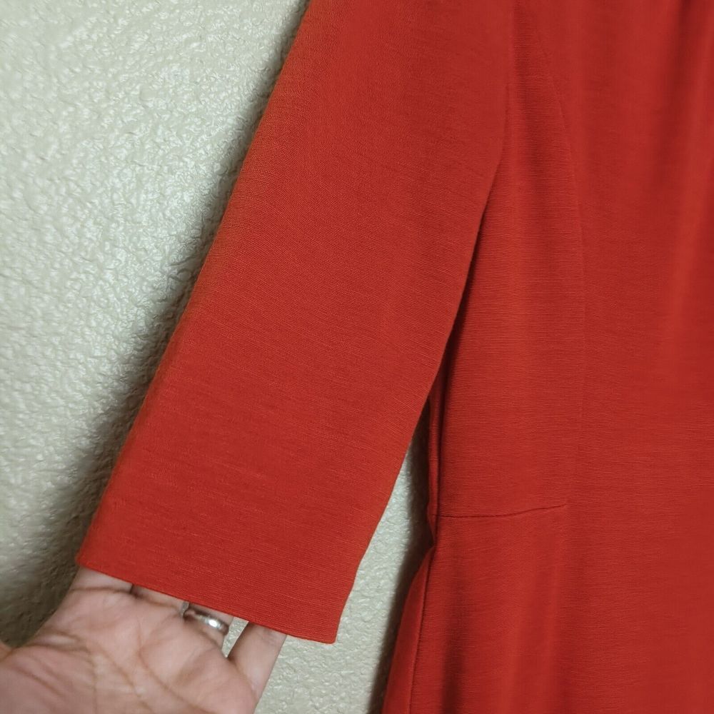 Kay Unger dress size 8 women's orange color 3/4 sleeves knee length - Picture 7 of 13